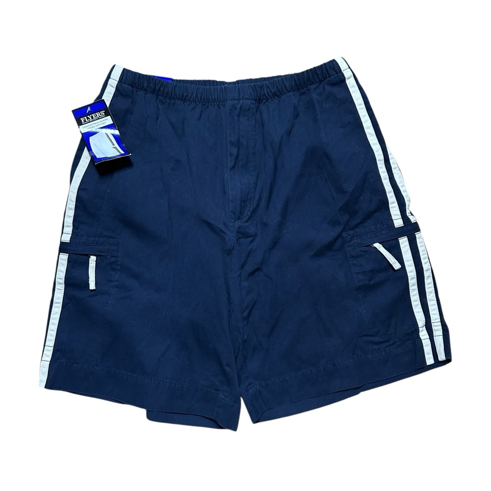 Vintage 90s Brand New Flyers Blue Side Pocket Cargo Lightweight Shorts Size M